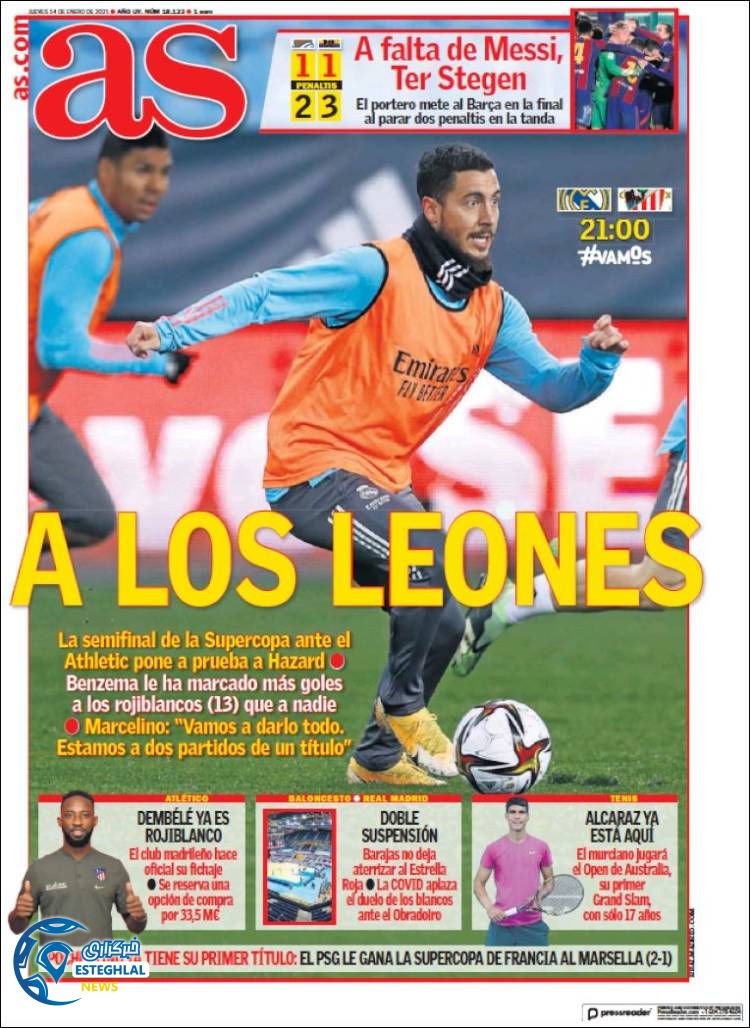 روزنامه ورزشی آاس پنجشنبه 25 دی 1399