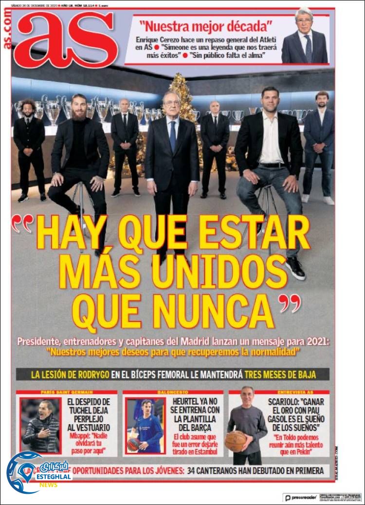 روزنامه ورزشی آاس شنبه 6 دی 1399