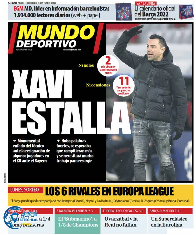 روزنامه ورزشی موندو دپورتیوو جمعه 19 آذر 1400