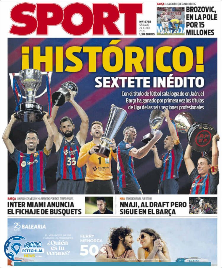 روزنامه ورزشی  اسپورت شنبه 3 تیر 1402 