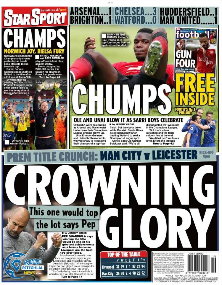 روزنامه ورزشی استار اسپورت دوشنبه 16 اردیبهشت 1398