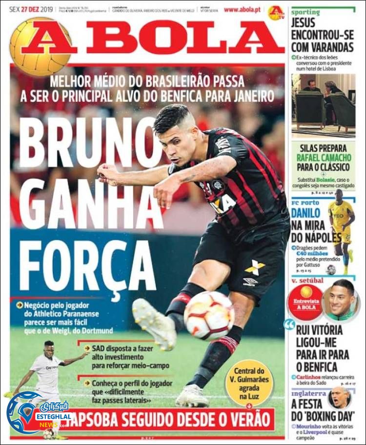 روزنامه ورزشی آبولا جمعه 6 دی 1398