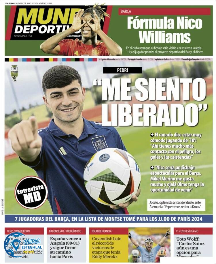 روزنامه  ورزشی موندو پورتیوو پنجشنبه 14 تیر 1403 