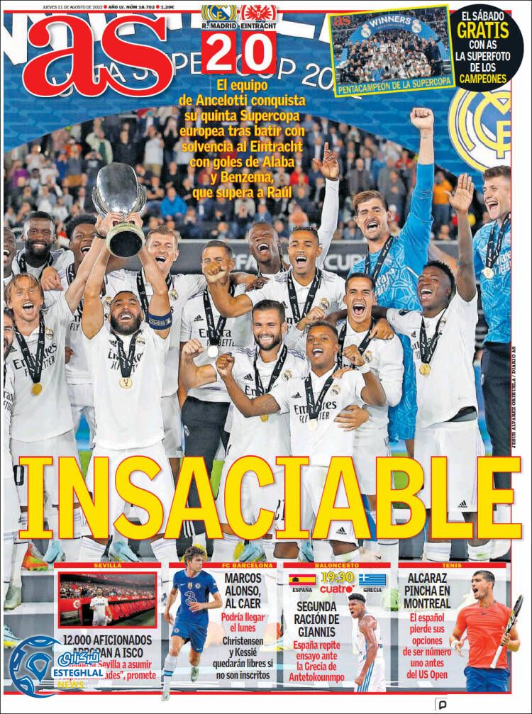 روزنامه آاس پنجشنبه 20 مرداد 1401   