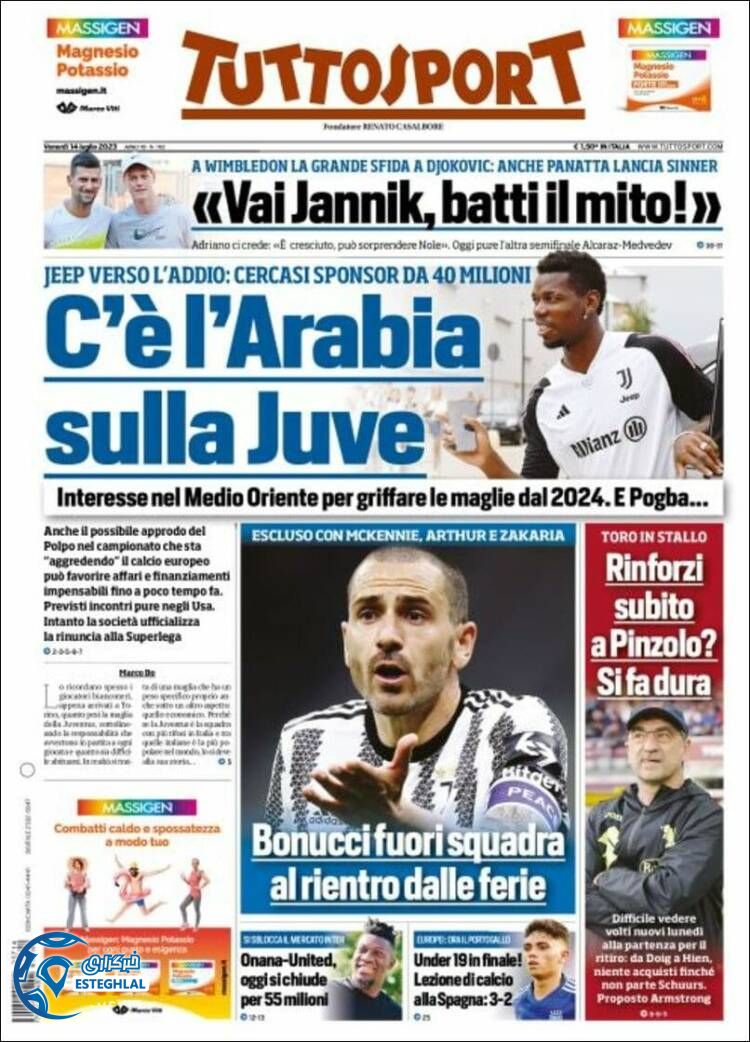 روزنامه ورزشی توتو اسپورت جمعه 23 تیر 1402 