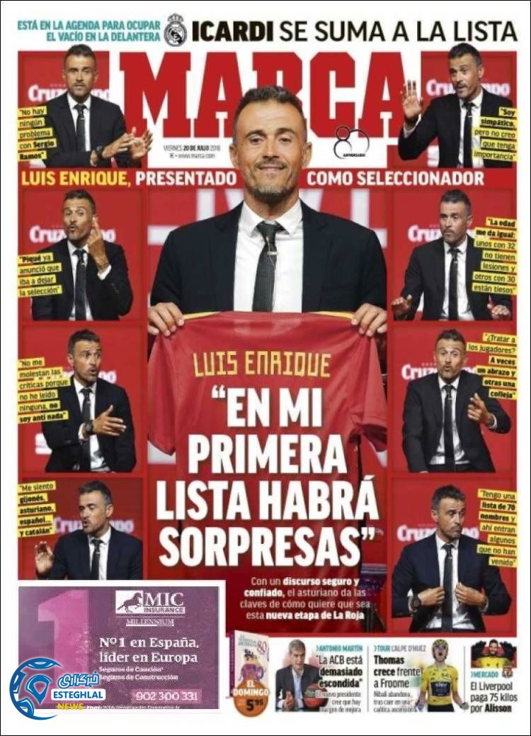 روزنامه ورزشی مارکا جمعه 29 تیر 1397