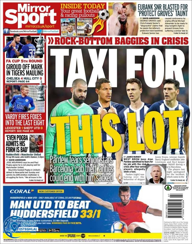 روزنامه ورزشی میرور اسپورت شنبه 28بهمن 1396