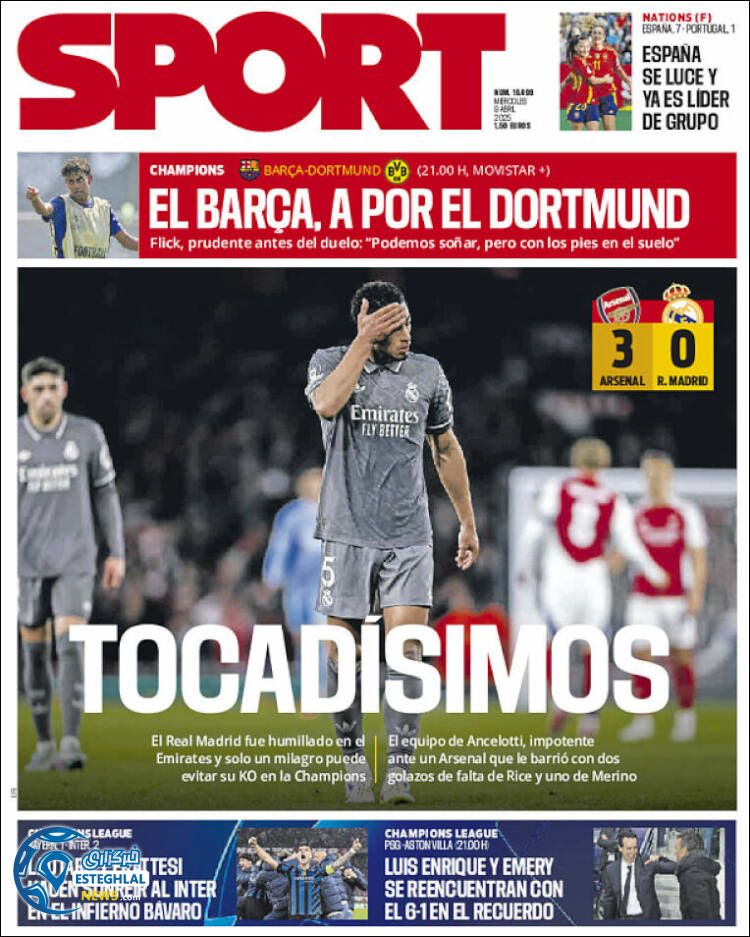 روزنامه ورزشی  اسپورت چهارشنبه 20 فروردین 1404