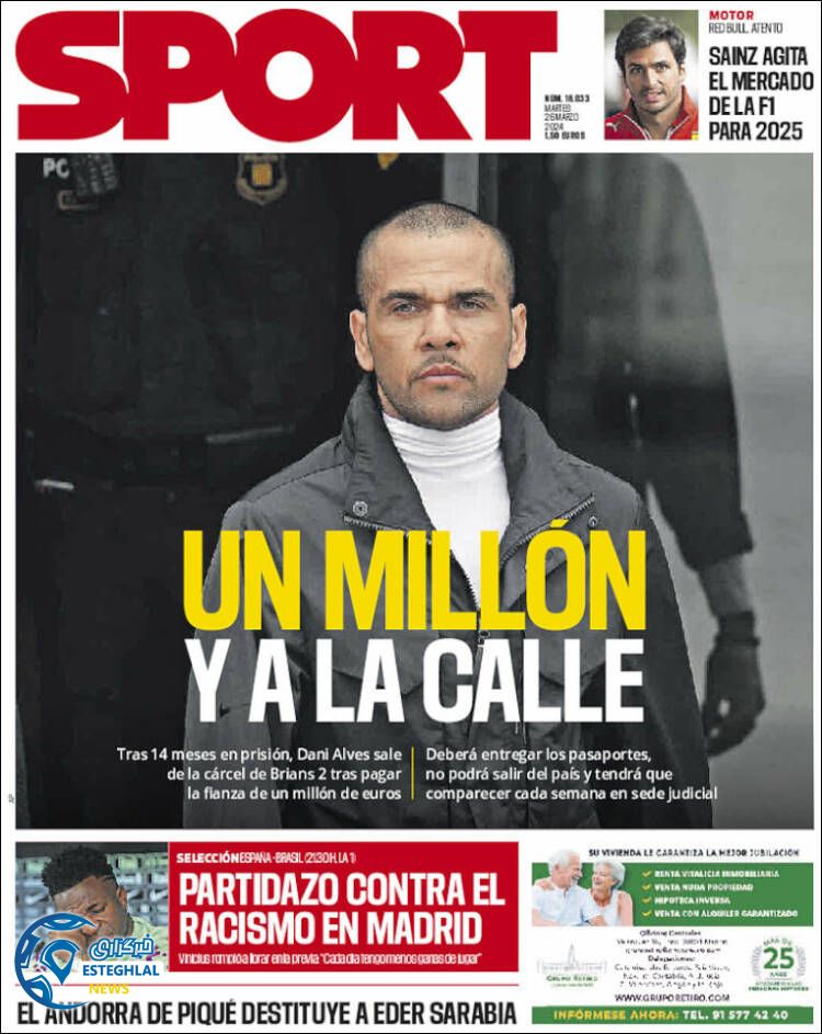 روزنامه ورزشی اسپورت سه شنبه 7 فروردین 1403 