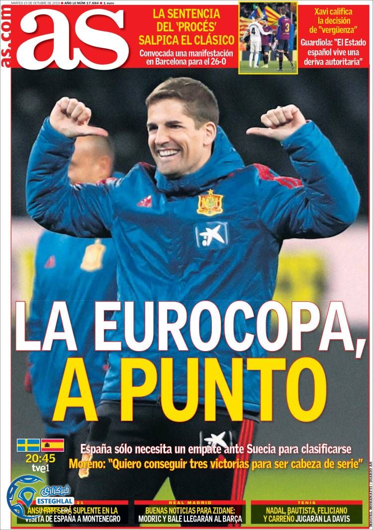 روزنامه ورزشی آاس سه شنبه 23 مهر 1398