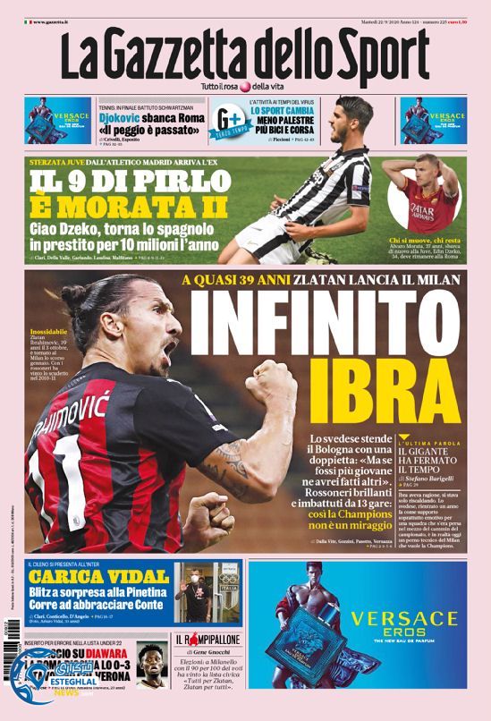 روزنامه ورزشی گاتزتا دلو اسپورت سه شنبه 1 مهر 1399