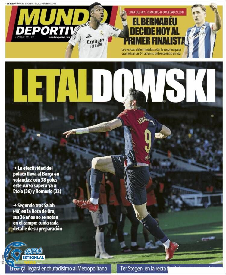 روزنامه  ورزشی موندو دپورتیوو سه شنبه 12 فروردین 1404 