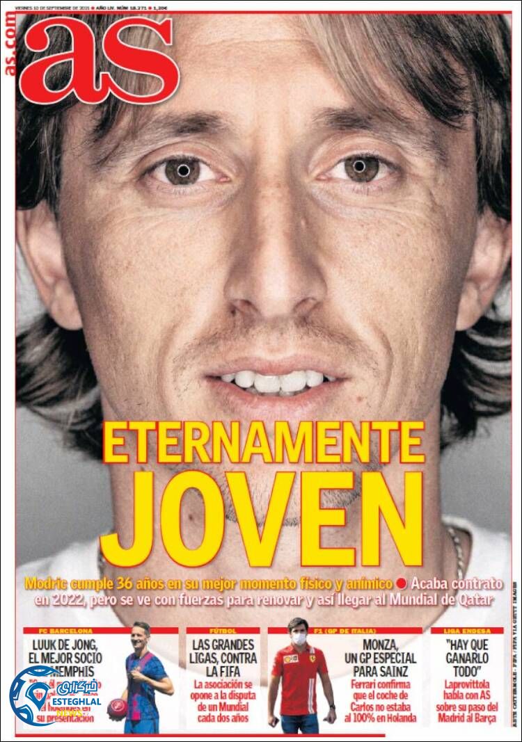 روزنامه ورزشی آ اس جمعه 19 شهریور 1400