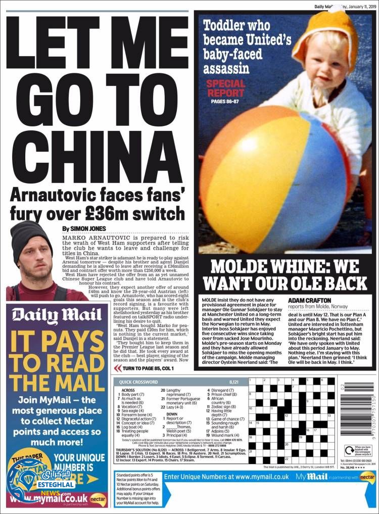 روزنامه ورزشی مایل اسپورت جمعه 21 دی 1397