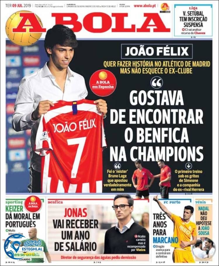 روزنامه ورزشی آبولا سه شنبه 18 تیر 1398