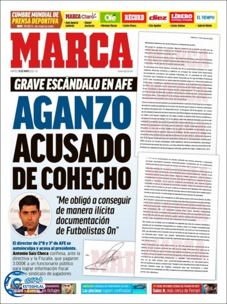 روزنامه ورزشی مارکا سه شنبه 23 اردیبهشت 1399