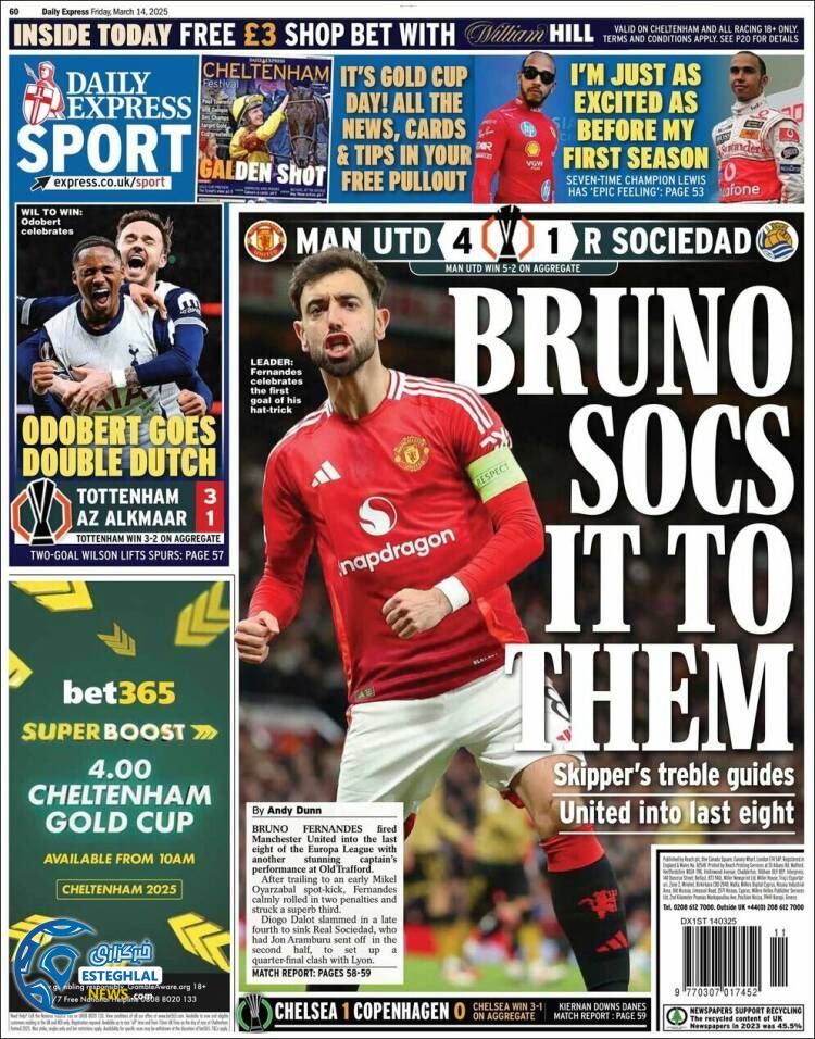 روزنامه ورزشی اکسپرس اسپورت جمعه 24 اسفند 1403 