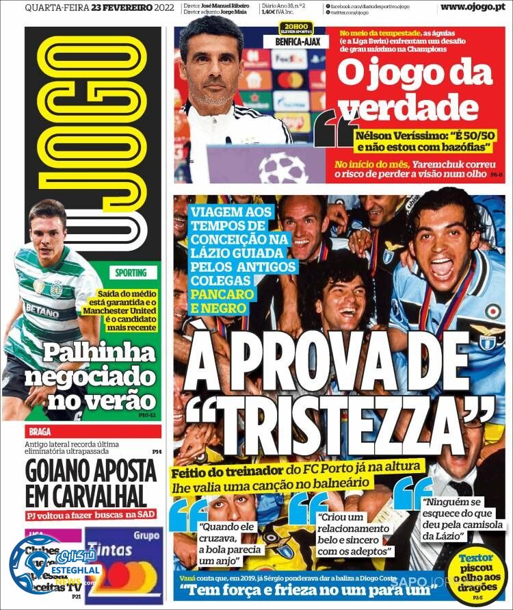 روزنامه ورزشی اوجوگو چهارشنبه 4 اسفند 1400