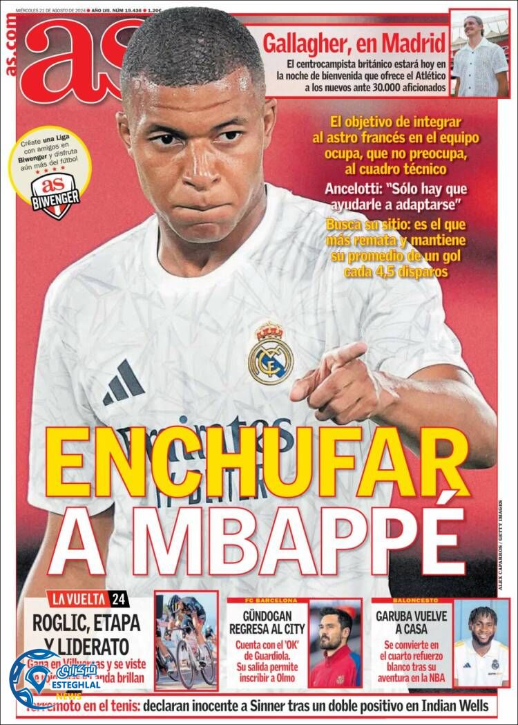 روزنامه  ورزشی آ اس چهارشنبه 31 مرداد 1403 