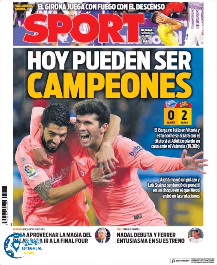 روزنامه ورزشی اسپورت چهارشنبه 4 اردیبهشت 1398