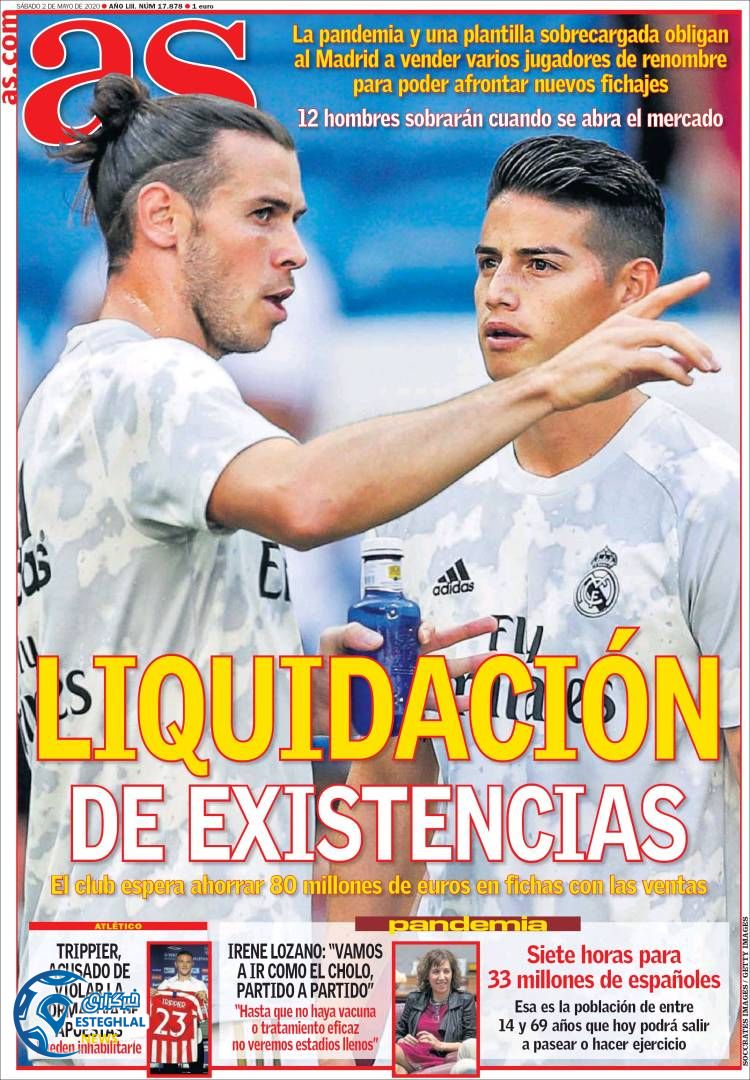 روزنامه ورزشی آاس شنبه 13 اردیبهشت 1399