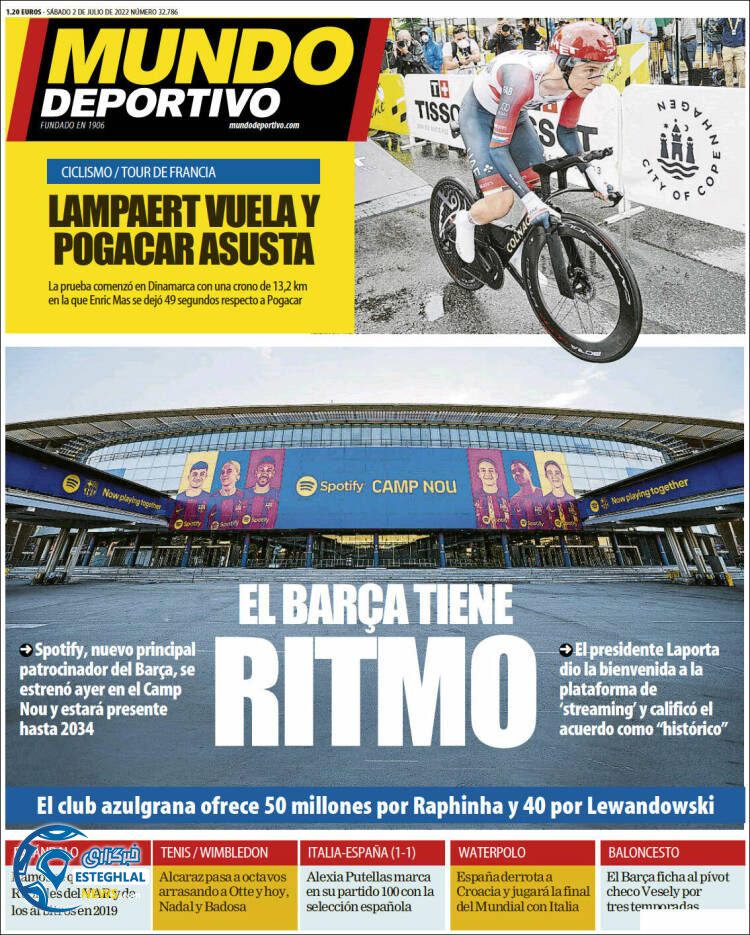 روزنامه ورزشی موندو دپورتیوو شنبه 11 تیر 1401