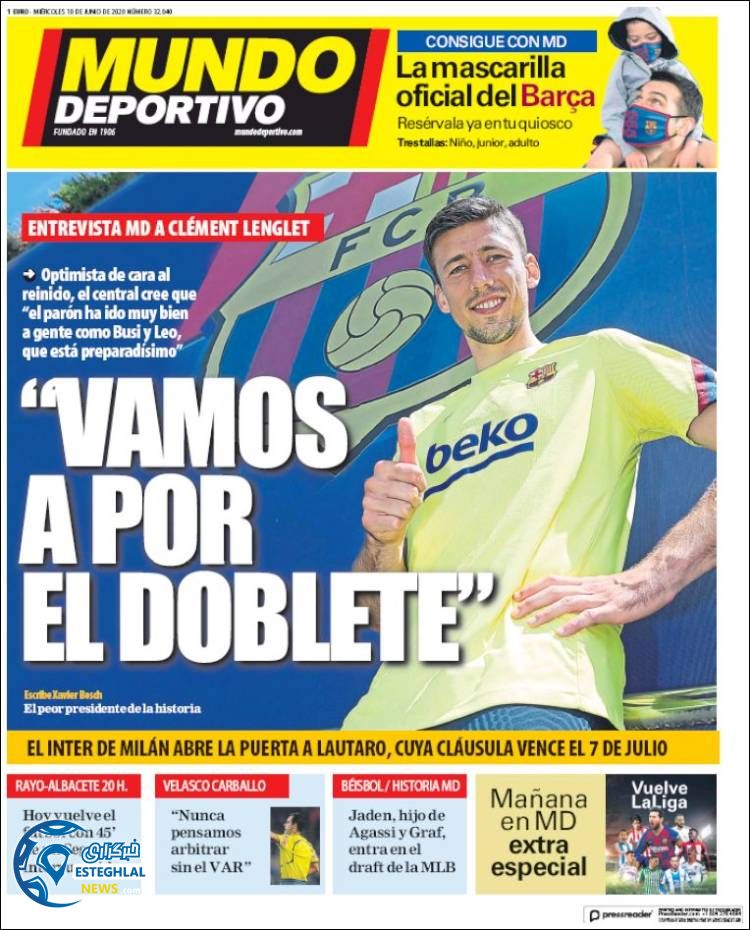 روزنامه ورزشی موندو دپورتیوو چهارشنبه 21 خرداد 1399