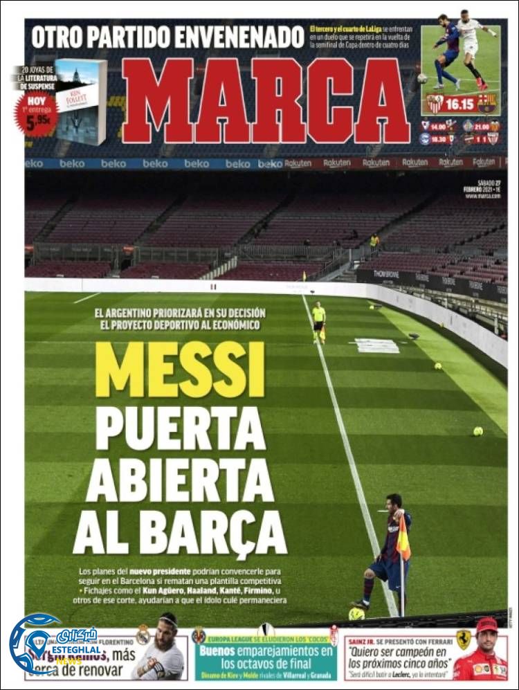 روزنامه ورزشی مارکا شنبه 9 اسفند 1399