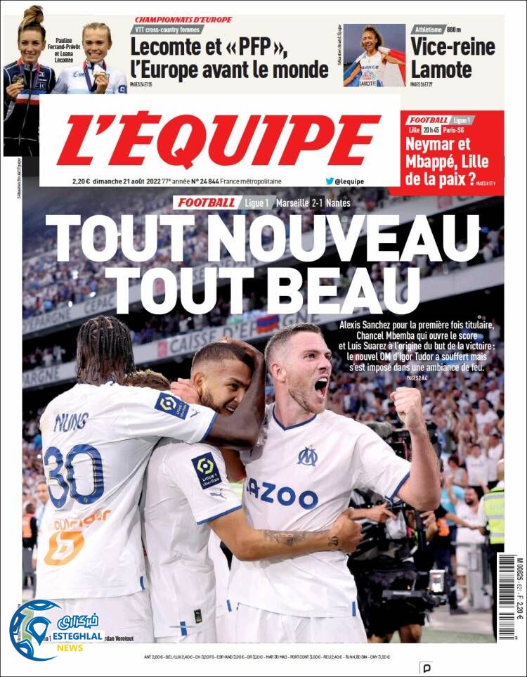 روزنامه ورزشی اکیپ یکشنبه 30 مرداد 1401