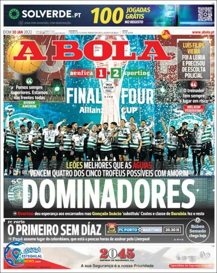 روزنامه ورزشی آبولا یکشنبه 10 بهمن 1400