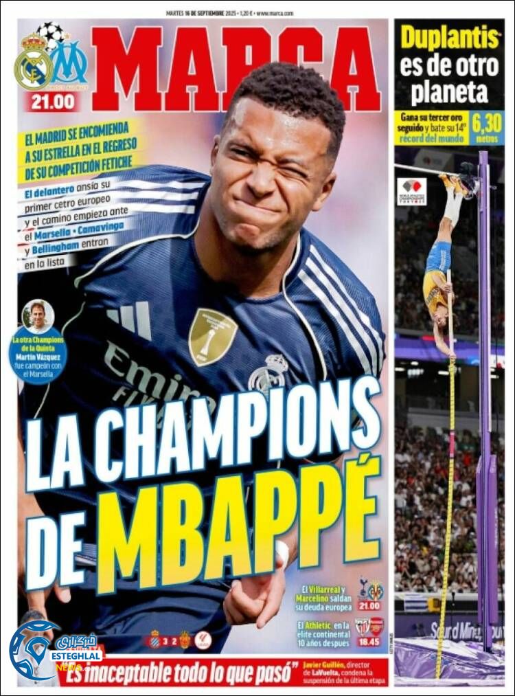 روزنامه ورزشی مارکا  سه شنبه 25 شهریور 1404  