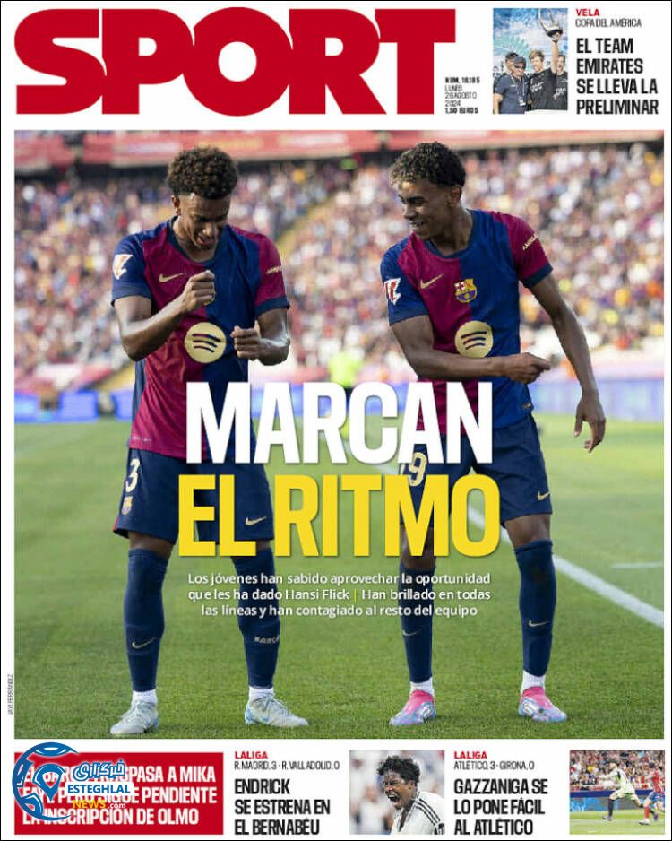 روزنامه  ورزشی  اسپورت دوشنبه 5 شهریور 1403 