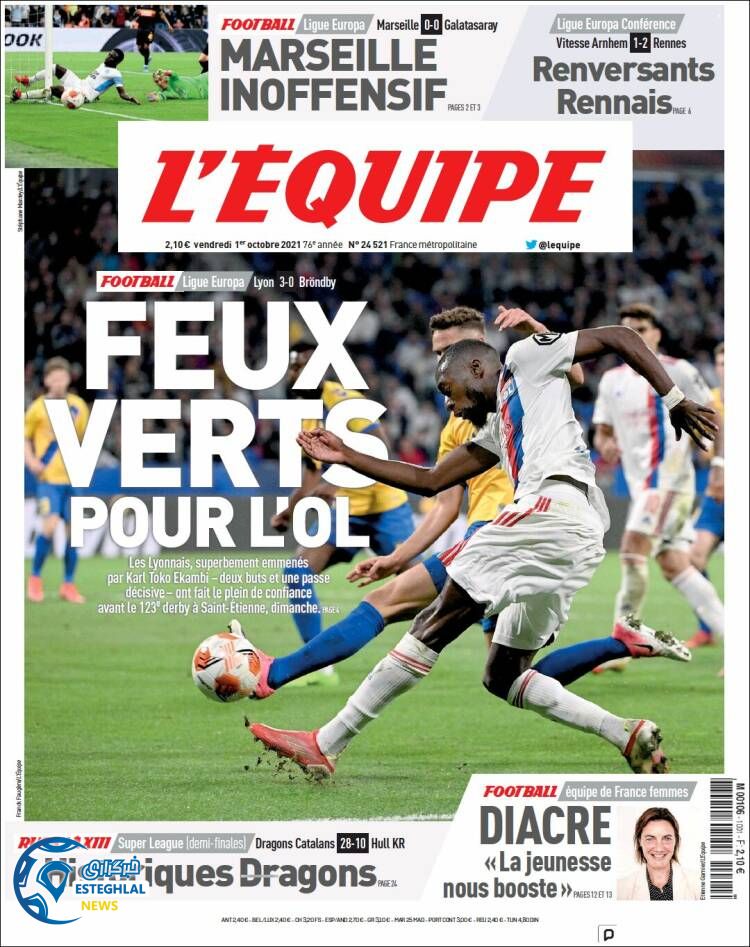 روزنامه ورزشی اکیپ جمعه 9 مهر 1400