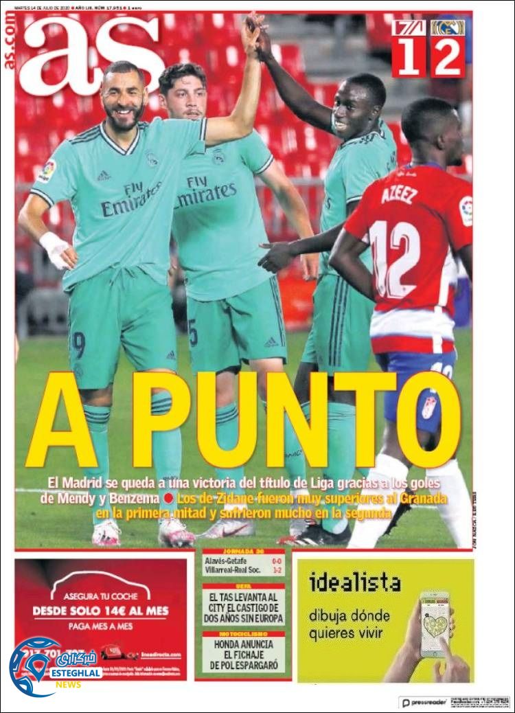 روزنامه ورزشی آاس سه شنبه 24 تیر 1399