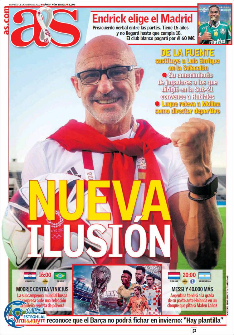 روزنامه ورزشی آ اس جمعه 18 آذر 1401