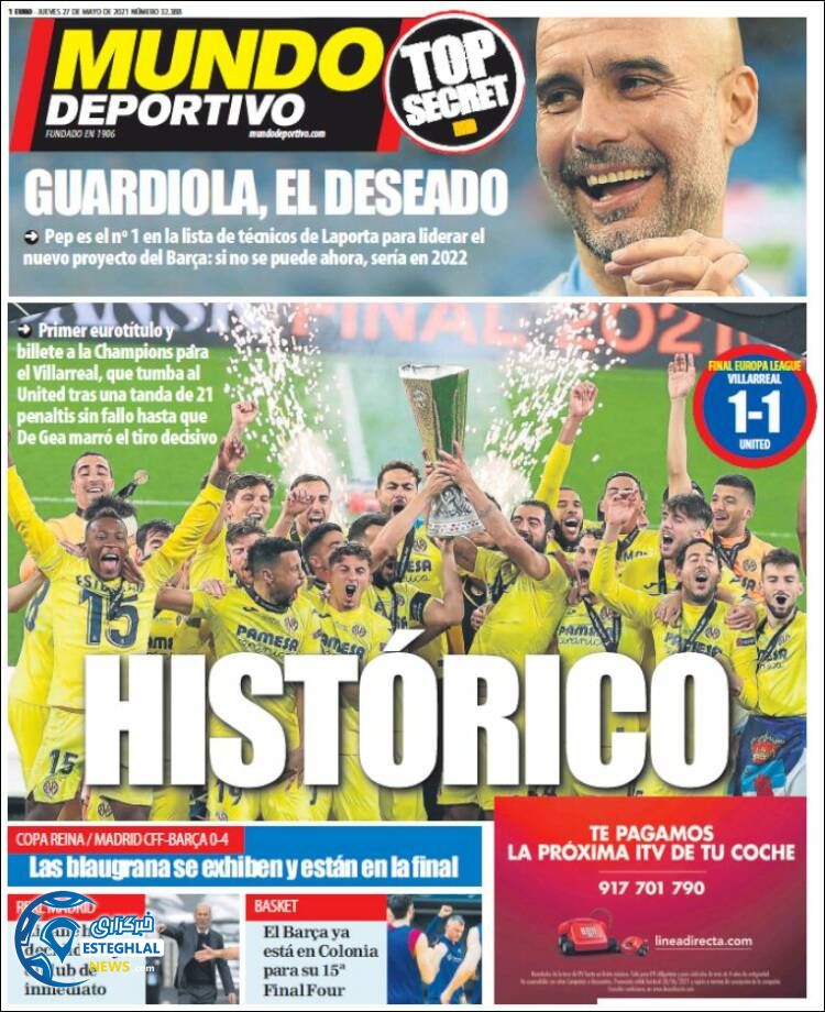 روزنامه ورزشی موندو دپورتیوو جمعه 7 خرداد 1400 