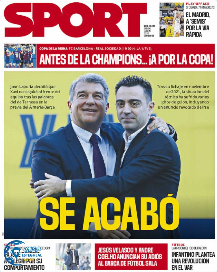 روزنامه ورزشی اسپورت شنبه 29 اردیبهشت 1403 