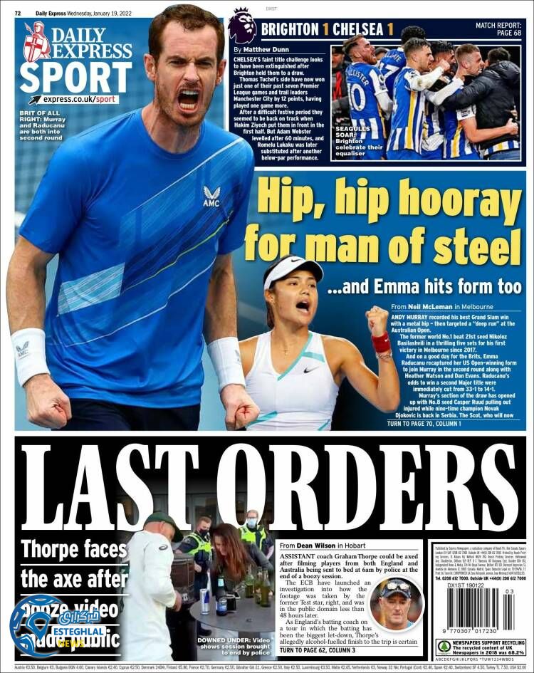 روزنامه ورزشی اکسپرس اسپورت چهارشنبه 29 دی 1400