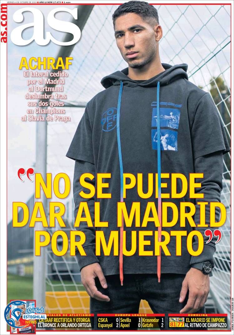 روزنامه ورزشی آاس جمعه 12 مهر 1398