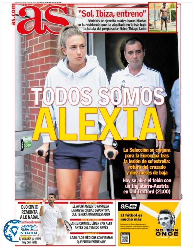 روزنامه ورزشی آ اس چهارشنبه 15 تیر 1401