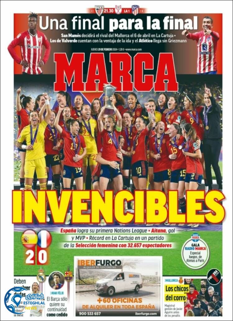 روزنامه ورزشی مارکا پنجشنبه 10 اسفند 1402 