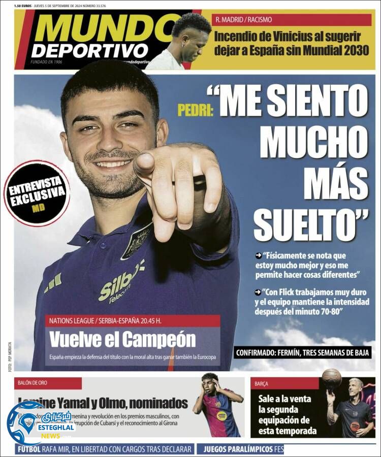 روزنامه ورزشی  موندو دپورتیوو پنجشنبه 15 شهریور 1403 