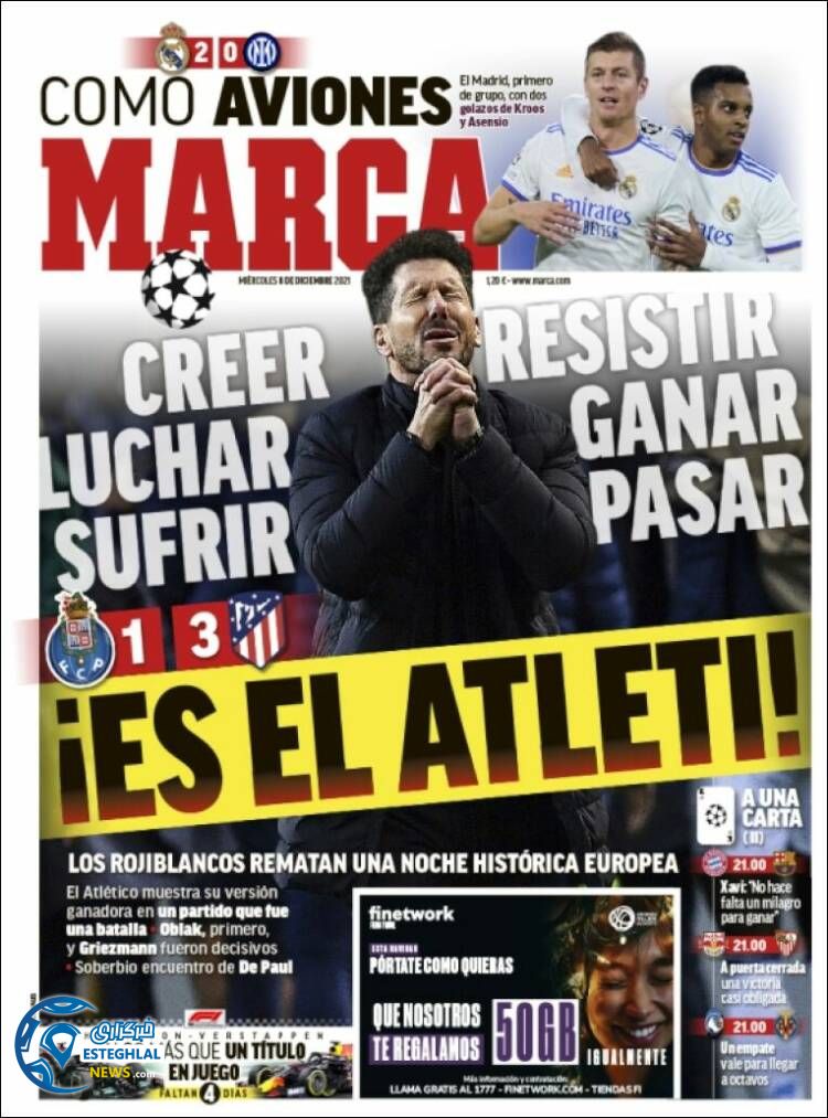 روزنامه ورزشی مارکا چهارشنبه 17 آذر 1400