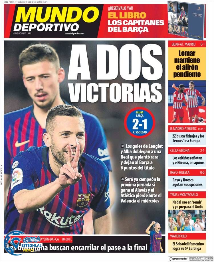 روزنامه ورزشی موندو دپورتیوو یکشنبه 1 اردیبهشت 1398