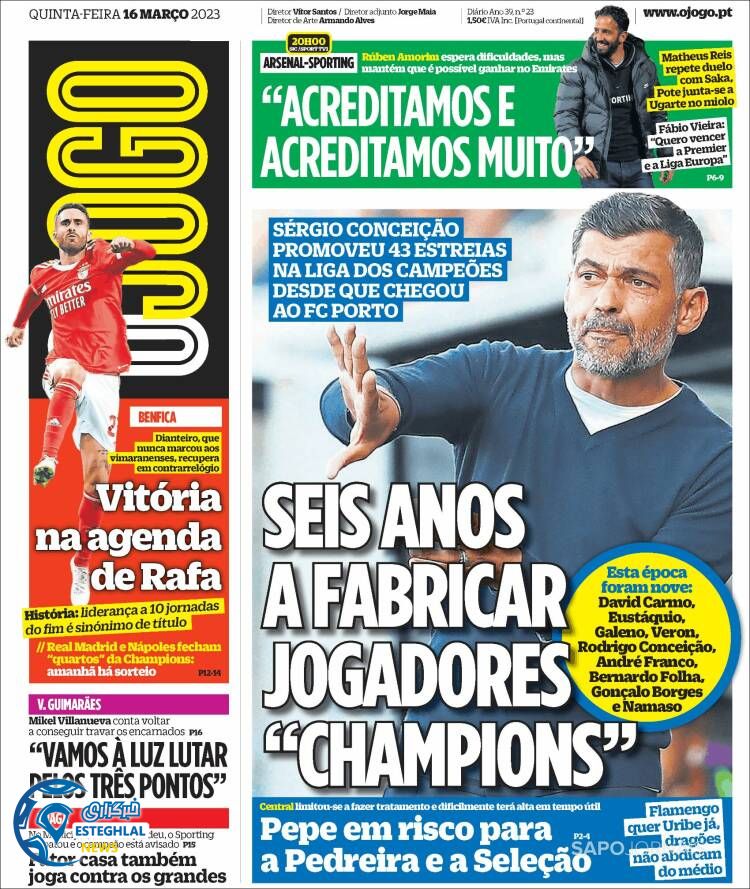 روزنامه  ورزشی اوجوگو پنجشنبه 25 اسفند 1401 