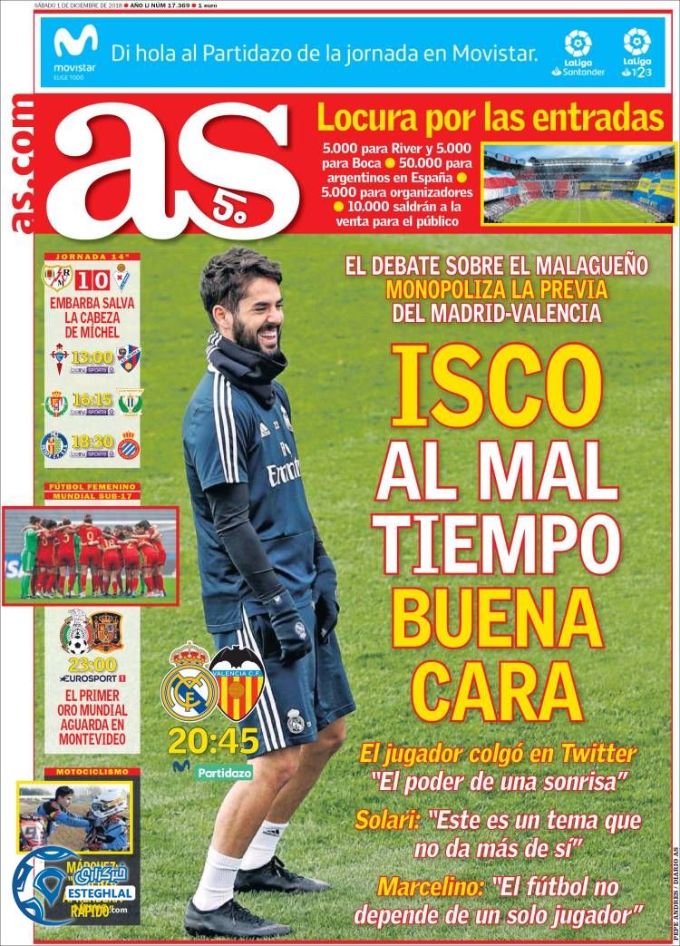 روزنامه ورزشی آ اس شنبه 10 آذر 1397