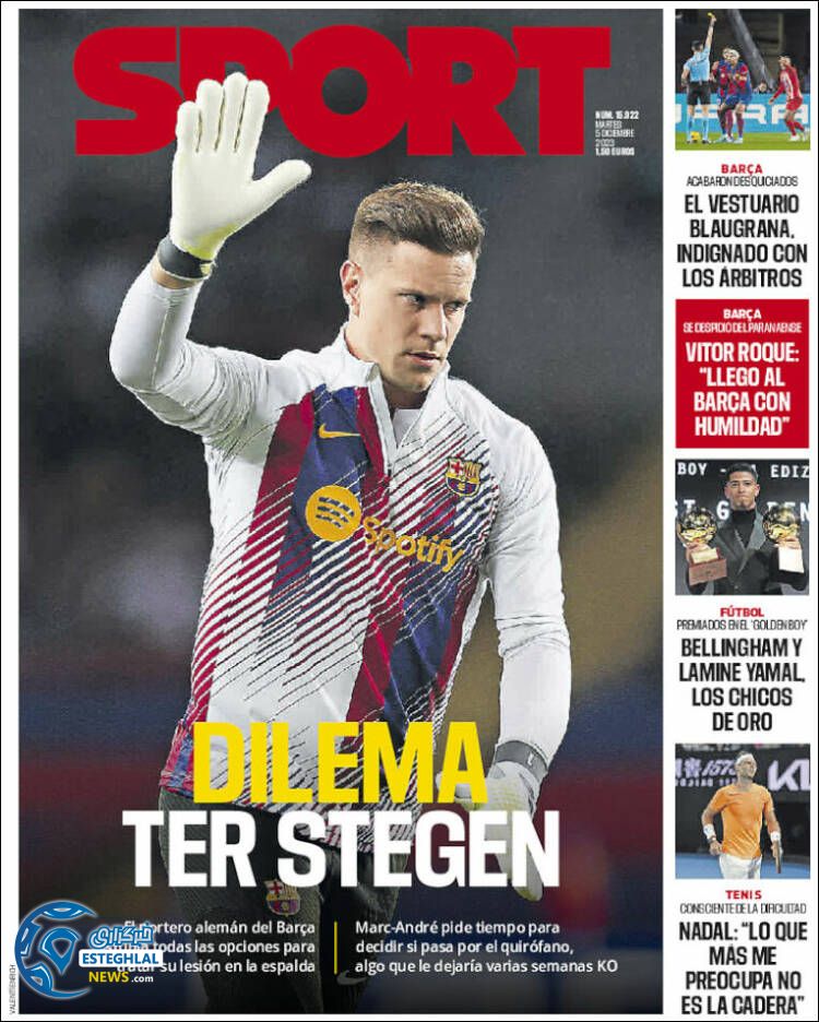 روزنامه ورزشی اسپورت سه شنبه 14 آذر 1402  