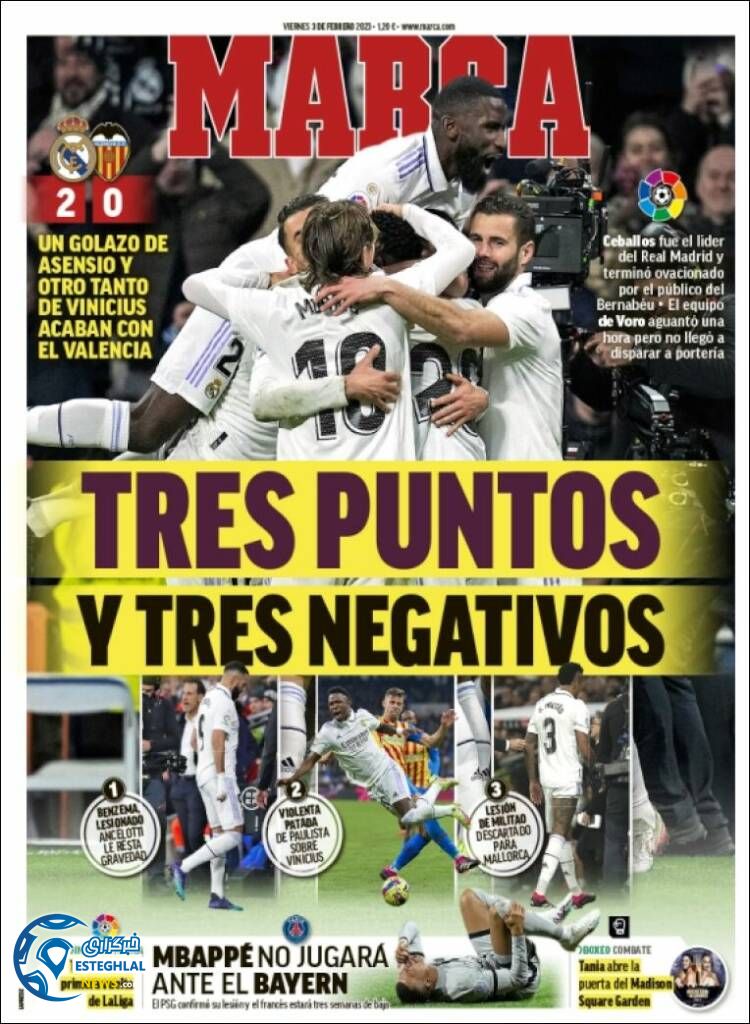 روزنامه ورزشی مارکا جمعه 14 بهمن 1401 