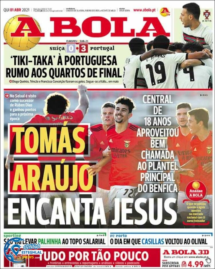 روزنامه ورزشی آبولا پنجشنبه 12 فروردین 1400