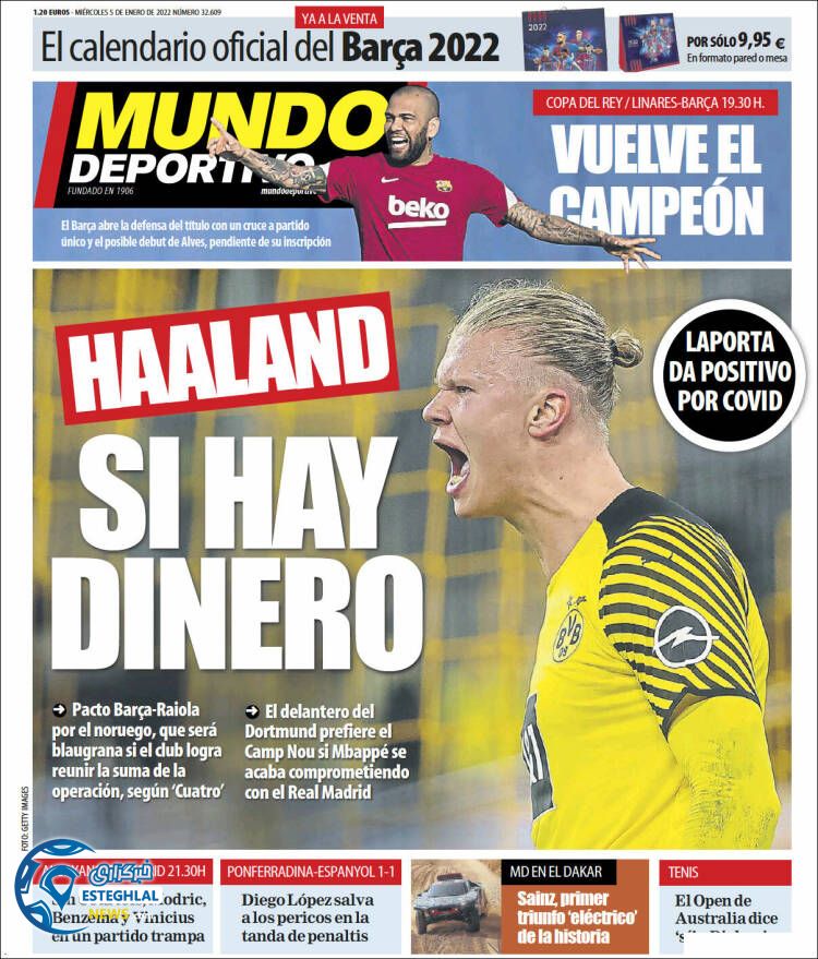 روزنامه ورزشی موندو دپورتیوو چهارشنبه 15 دی 1400